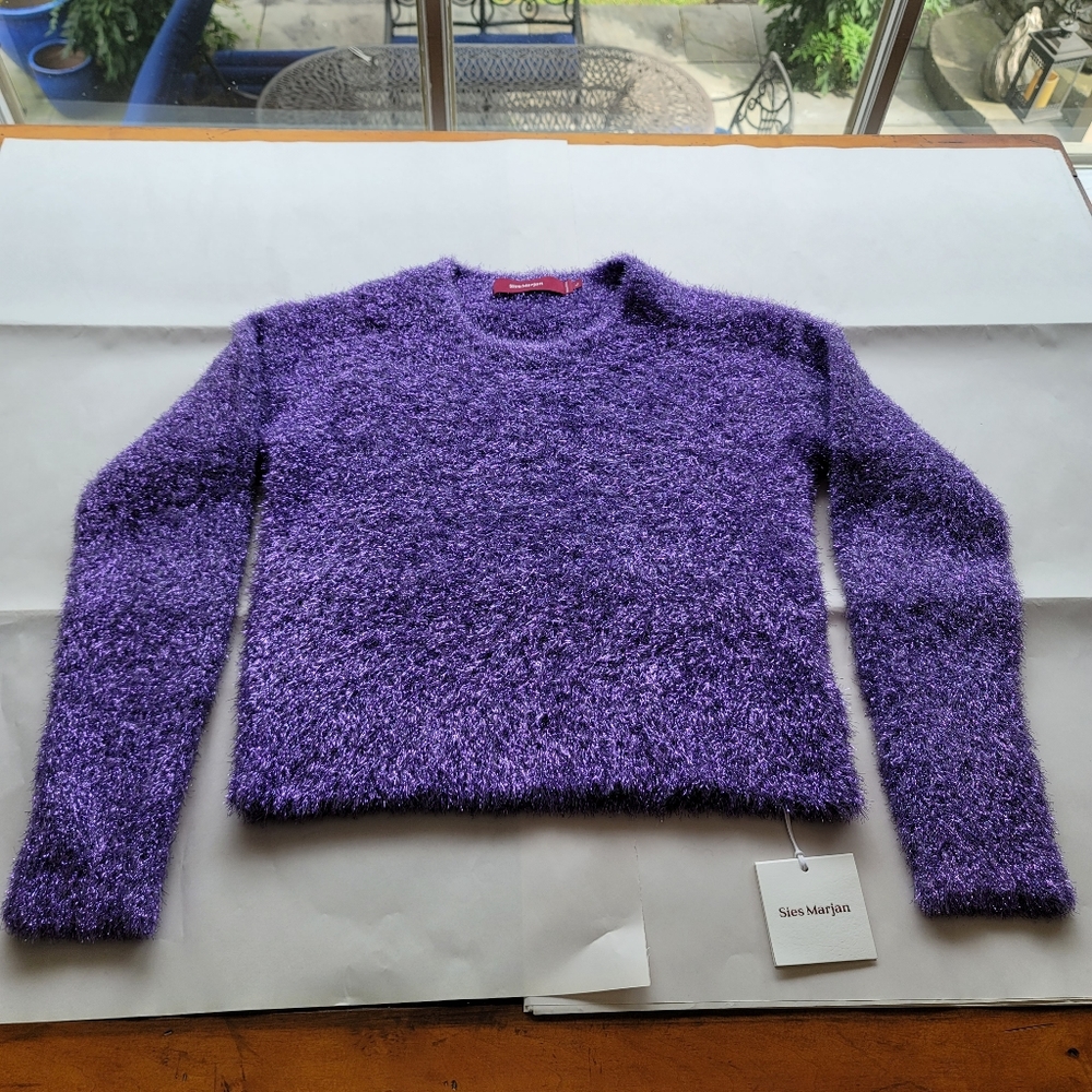 Sies Marjan Purple Tinsel Sweater Sz Large NWT